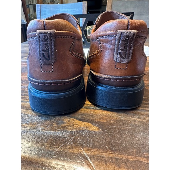 Clark's Brown Leather Slip On Loafer Dress Shoes‎ Men's Size 10M - Picture 4 of 8